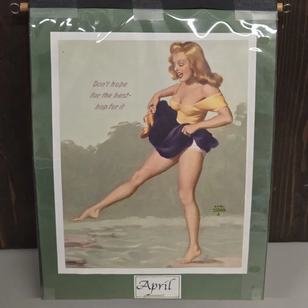 Reusable Pin Up Calendar Vintage Style Art Elvgren Moran Frahm Petty Bradley
